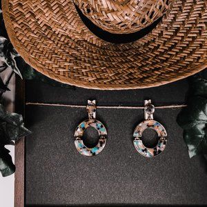 Marble Drop-Hoop Earrings